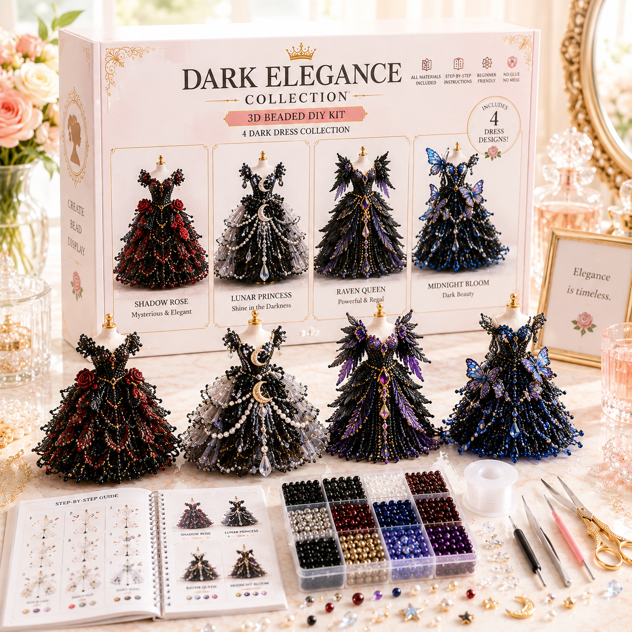 🌸 Magical Dress WorldsTM — 3D Beaded DIY Collection