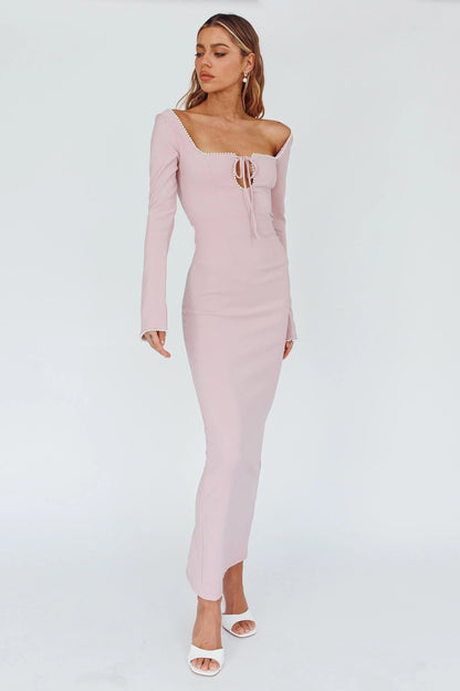 Samantha Pearl Detailing Midi Dress Blush