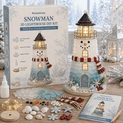 💙 DIY Sea Glass Lighthouse Kit – Light-Up Coastal Craft & Handmade Home Decor