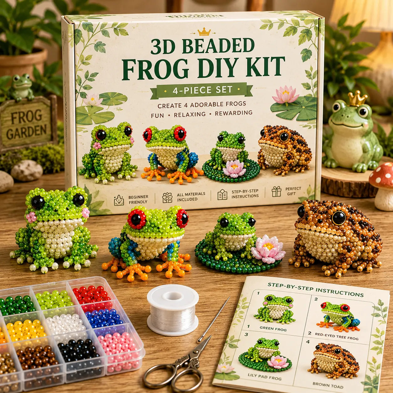 Beginner-Friendly 3D Beaded Animal Kit – Relaxing Handmade Craft Gift