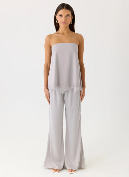Sella Strapless Top - Misty Blue
