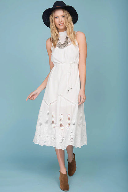 Bentley Chic Summer Midi Dress White