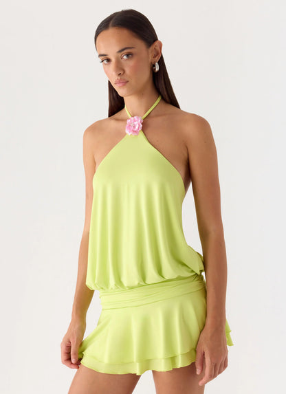 Make It Right Mini Dress - Lime