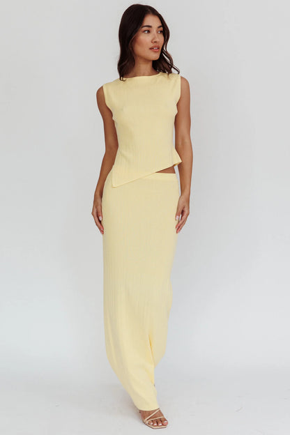 Rossana Ribbed Maxi Skirt Butter