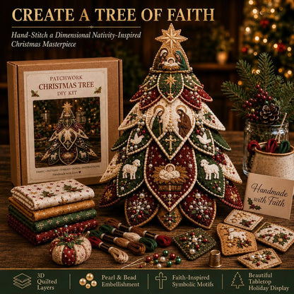 ✝️Religious-Themed Beaded & Quilted Christmas Tree DIY Kit