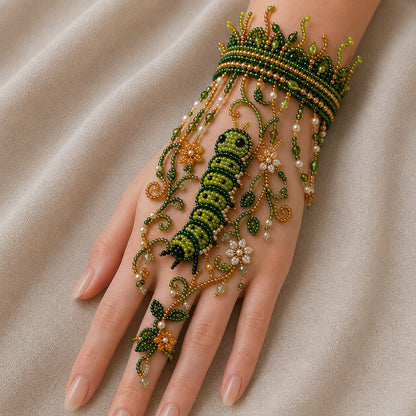 Enchanted Forest: Guardians & Shadows – DIY Beaded Hand Bracelet