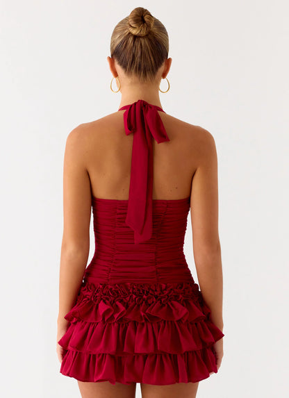 Someone Else Mini Skort - Dark Cherry