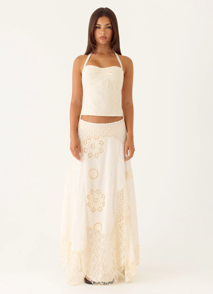 Cheryl Bustier Halter Top - Ivory