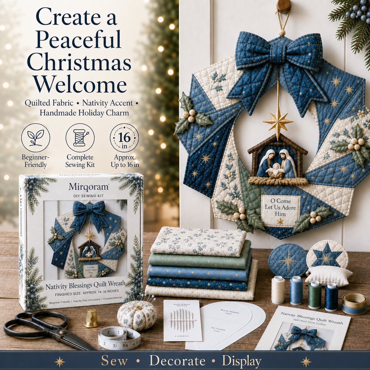 🎄Christmas Fabric Wreath DIY Kit – A Keepsake You’ll Hang with Pride Year After Year💫