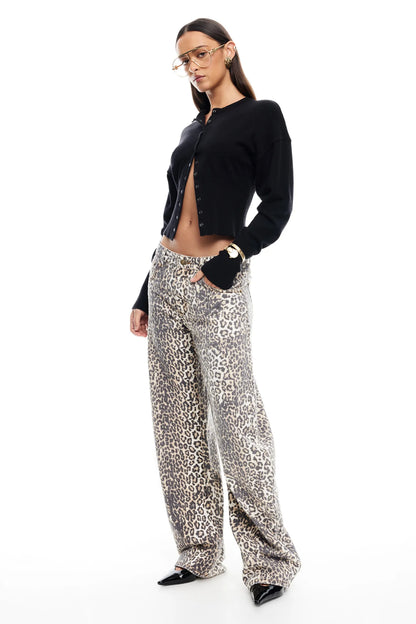 LIONESS Horseshoe Jeans Leopard Fade
