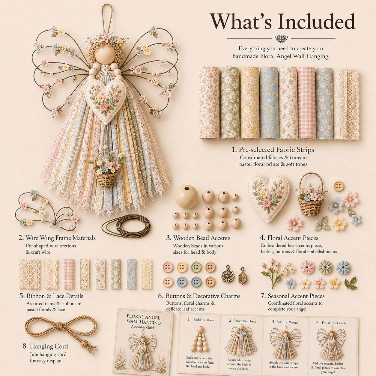 🌸Angel Fabric Hanging DIY Kit