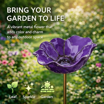 🐦Handcrafted Outdoor Metal Flower Garden Stakes