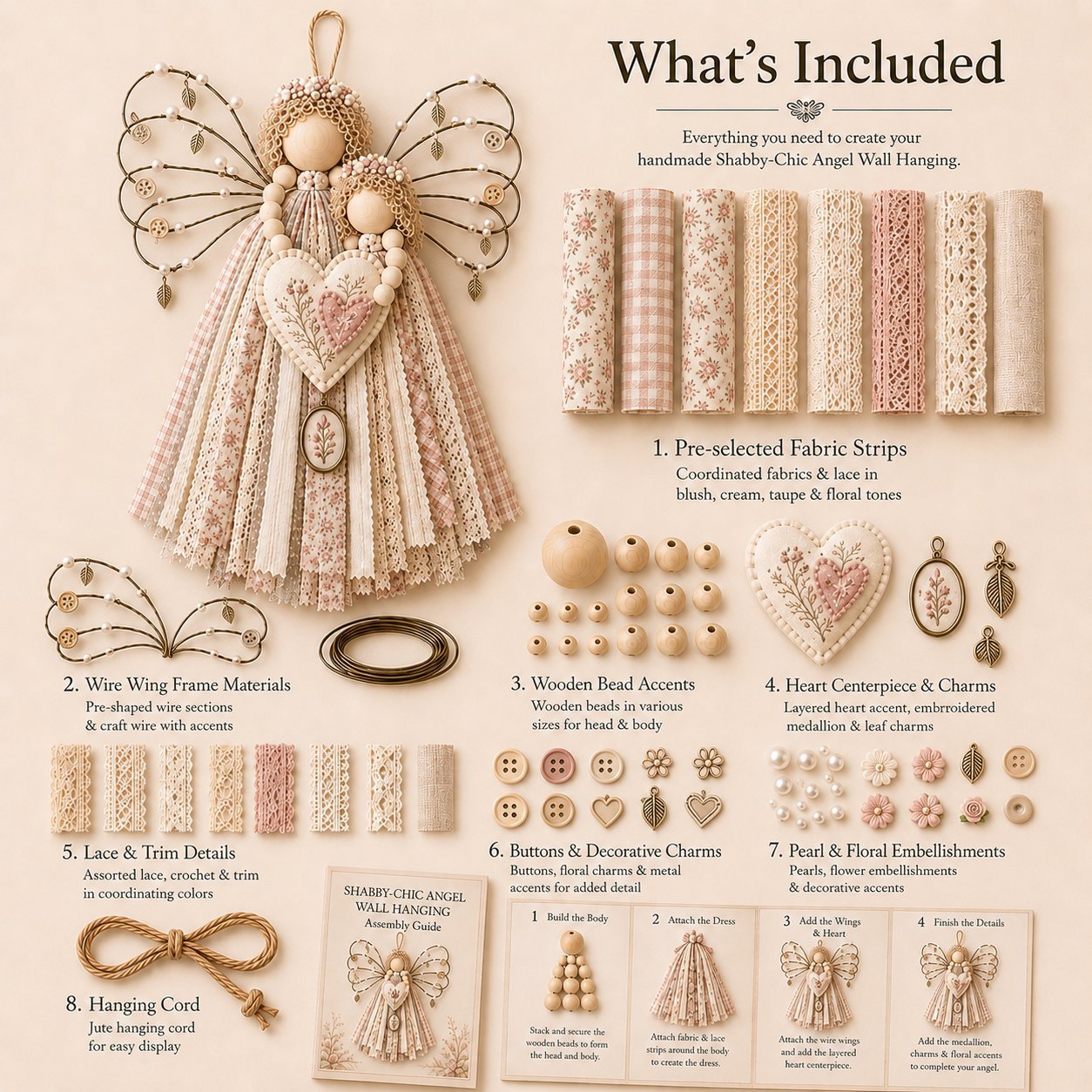 🌸Angel Fabric Hanging DIY Kit