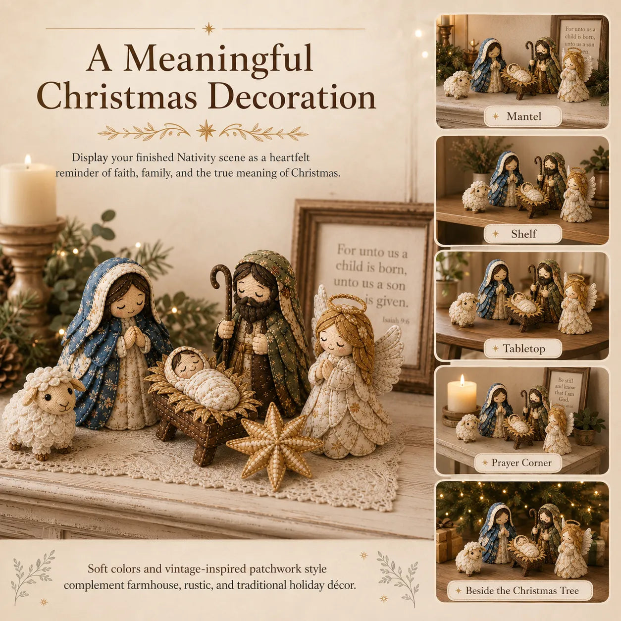 ✨DIY Patchwork Nativity Scene Sewing Kit