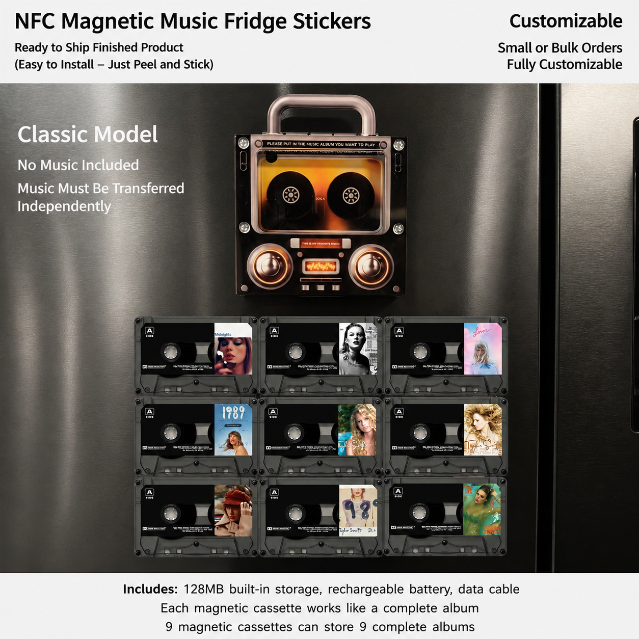 ⏳Last Chance to Save • Limited Inventory!🎵 Iconic Pop Star NFC Fridge Magnet Music Player | Retro Vinyl Style Decor
