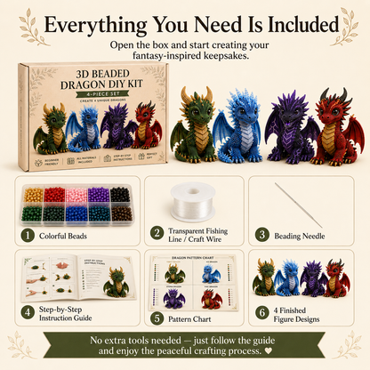 🐉 Enchanted 3D Beaded Dragon DIY Kit
