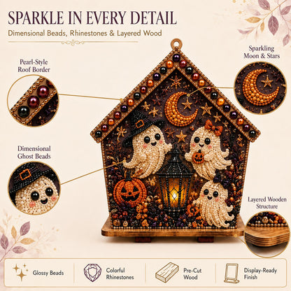 🏚️🎃Moonlit Wooden Cottage 3D Pearl Art Kit Collection | Complete Kit with All Tools & Step-by-Step Guide Included 💕