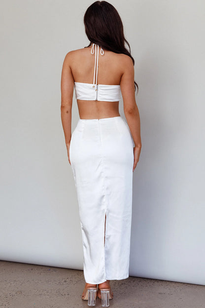 Ryana Cut-Out Drawstring Dress White