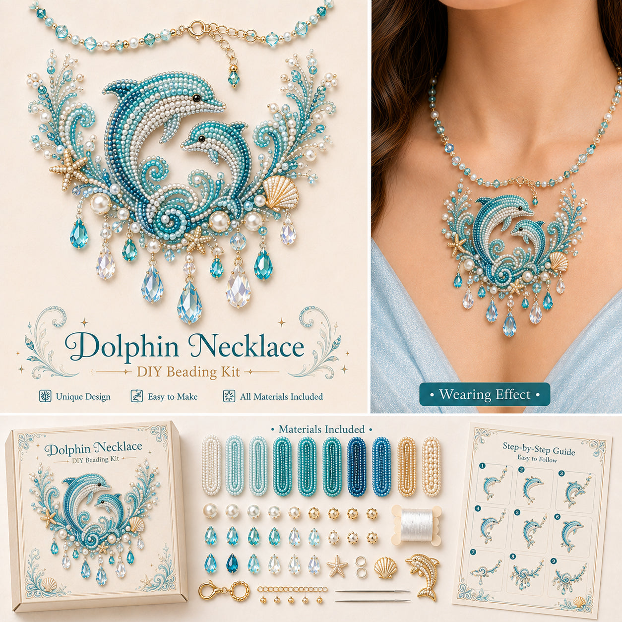🎁 Wearable Art DIY Beaded Necklace Kit – 12 Statement Designs
