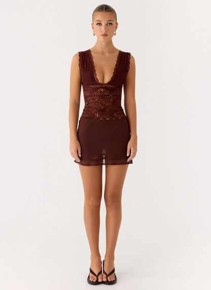 Sommers Lace Top - Chocolate