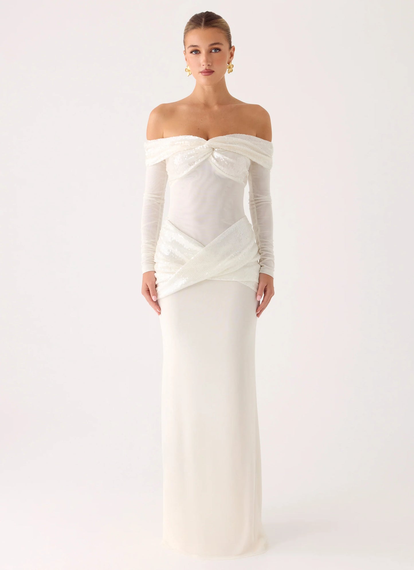 Over To You Sequin Maxi Dress - White