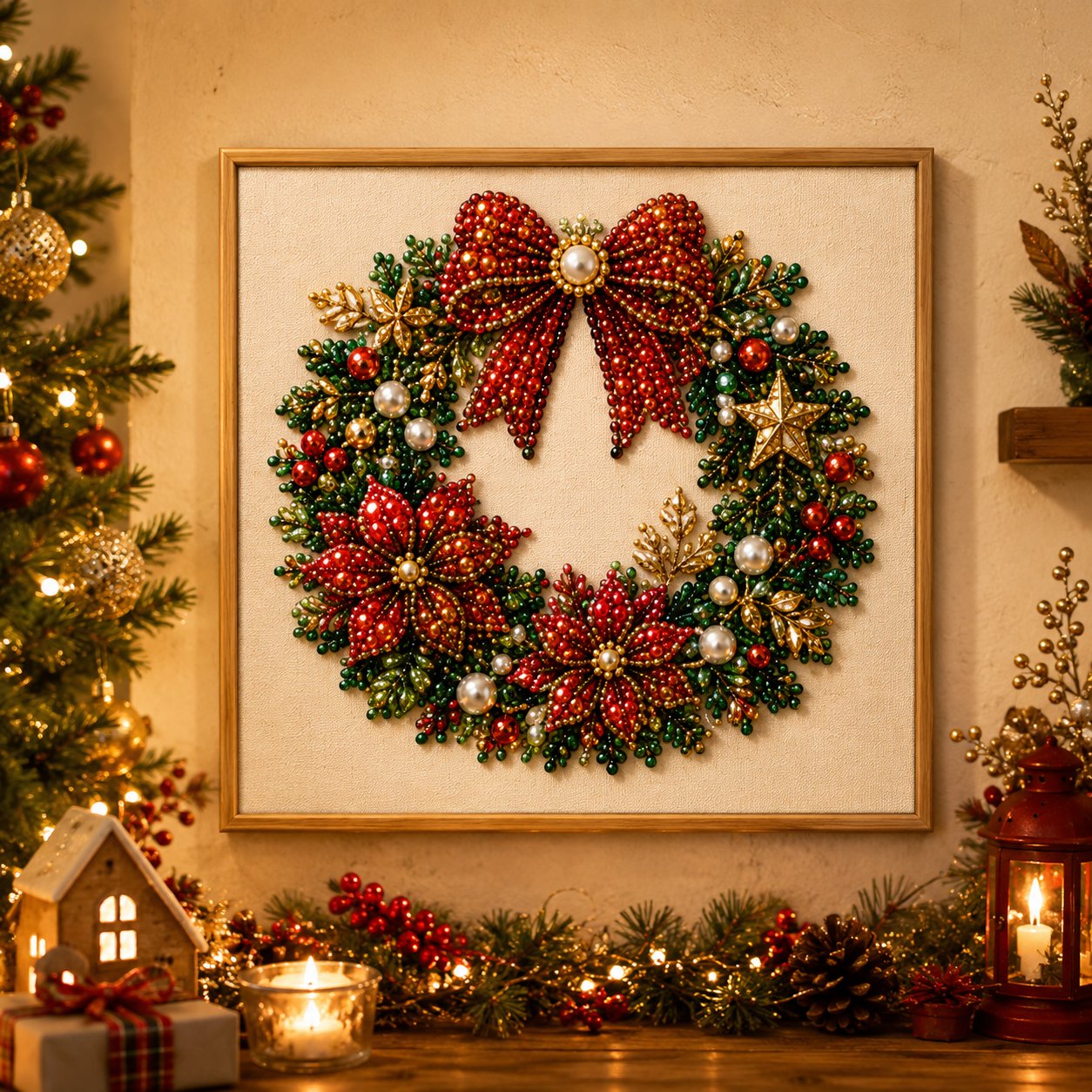 🧘Relaxing & Beginner-Friendly🎨💎DIY Christmas Pearl Diamond Painting Art Kit