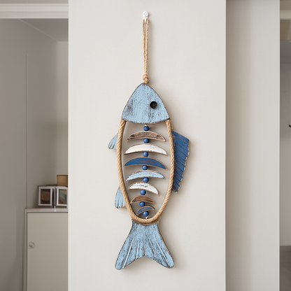 🐟✨Lighted Coastal Rope Fish Wall Hanging