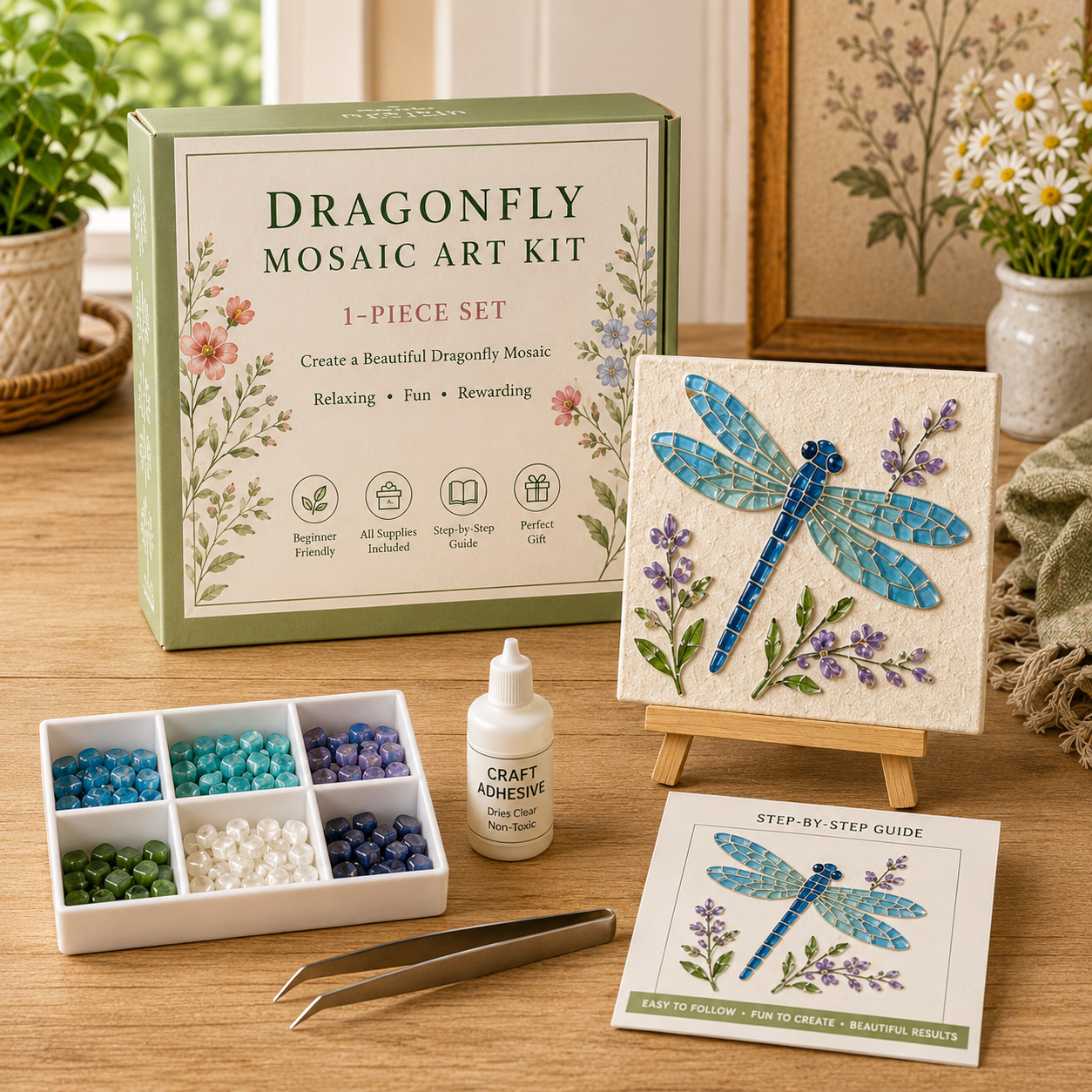 🌸🙏💖Sea Glass Art Kit – Create Stunning Mosaic Masterpieces at Home 🐢
