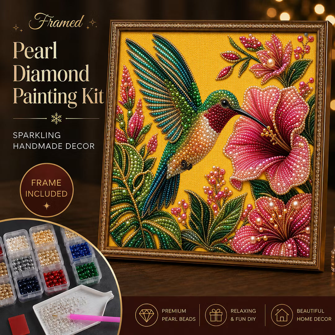 DIY Framed Hummingbird Pearl Art Kit