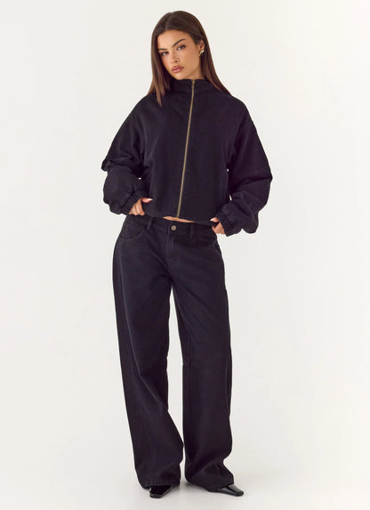 Waylon Low Rise Denim Jeans - Black