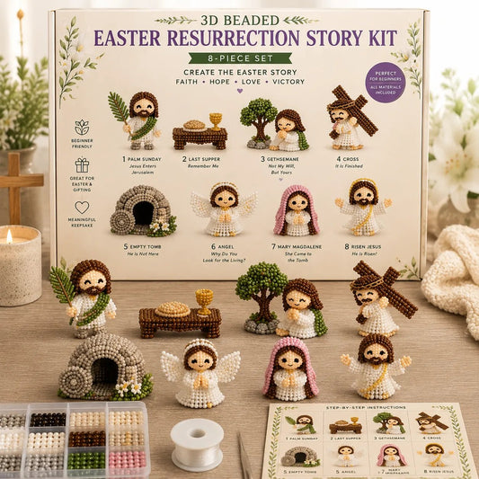 ✝️3D Beaded Nativity Collection DIY Kit – Handmade Christmas Faith Craft Set (8-Piece Set)