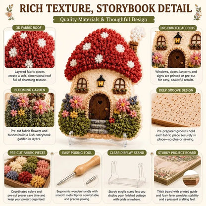 🏡Whimsical Village 3D Fabric Poke Art Kit