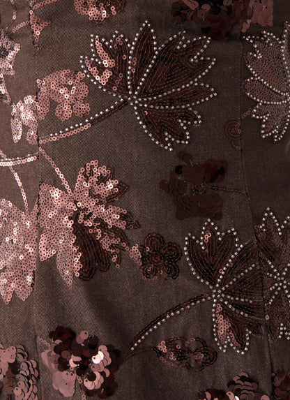 Akima Bustier Sequin Mini Dress - Chocolate
