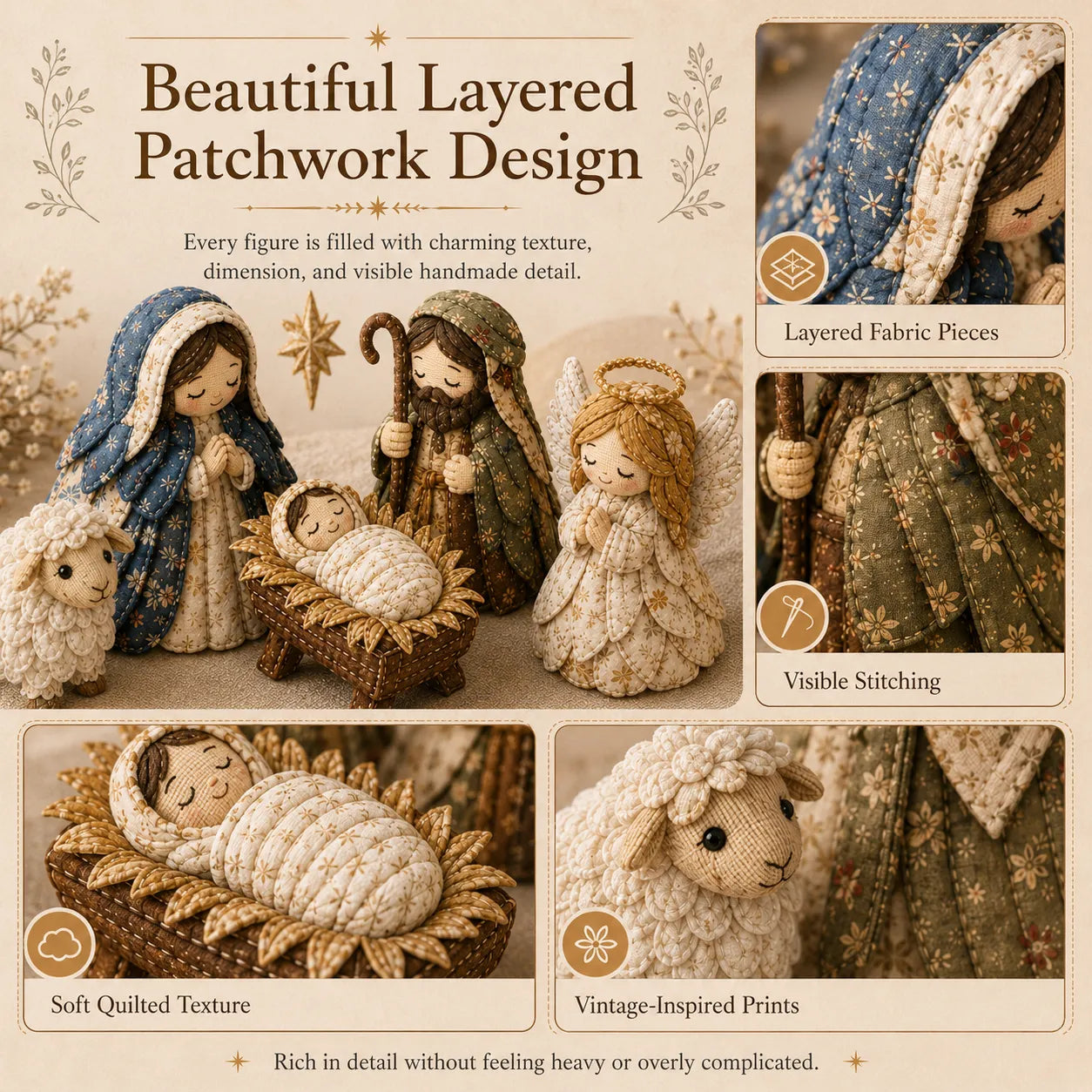 ✨DIY Patchwork Nativity Scene Sewing Kit