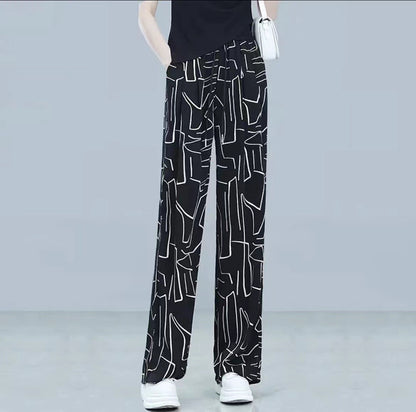 2025 New Style Ice Silk High Waist Casual Pants