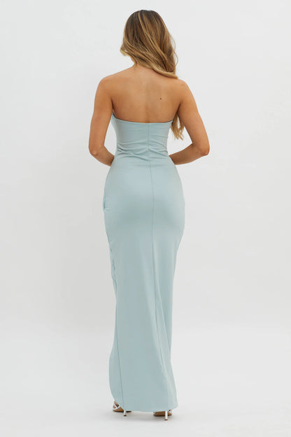 Evette Strapless Split Maxi Dress Sage