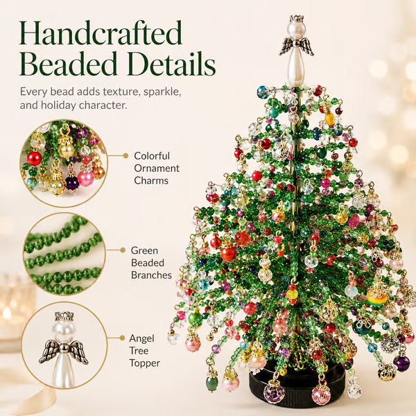 ✨Want unique holiday decor no one else has? Make your own Mini Beaded Christmas Tree🎄