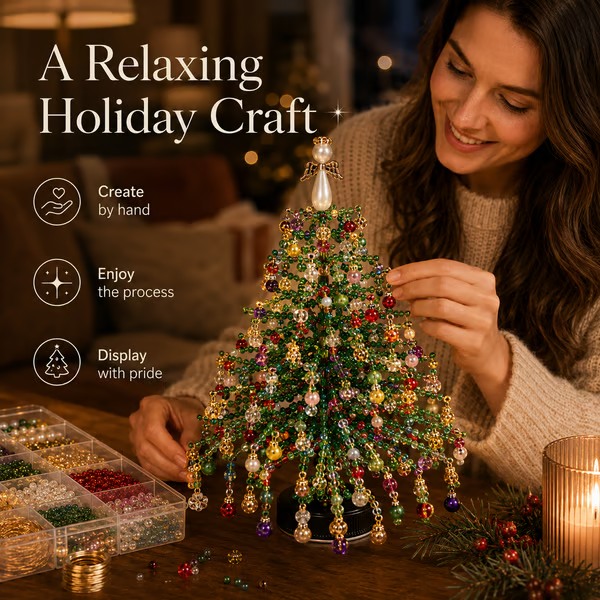 ✨Want unique holiday decor no one else has? Make your own Mini Beaded Christmas Tree🎄