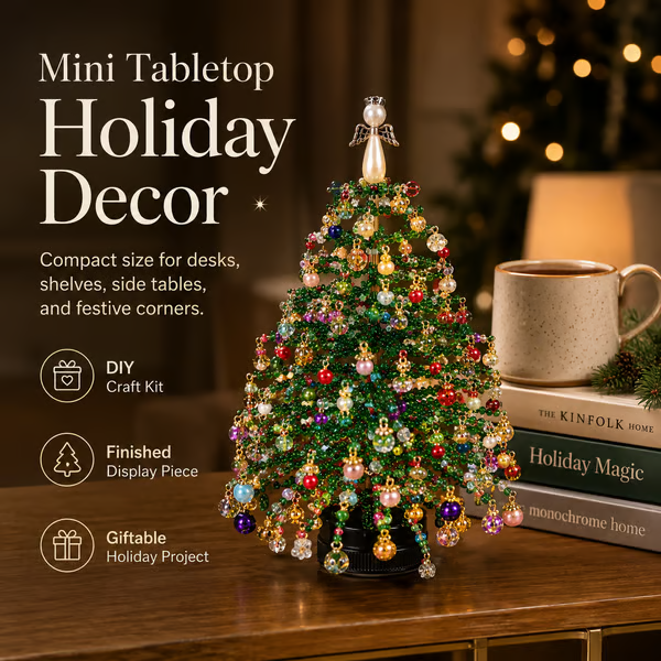 ✨Want unique holiday decor no one else has? Make your own Mini Beaded Christmas Tree🎄