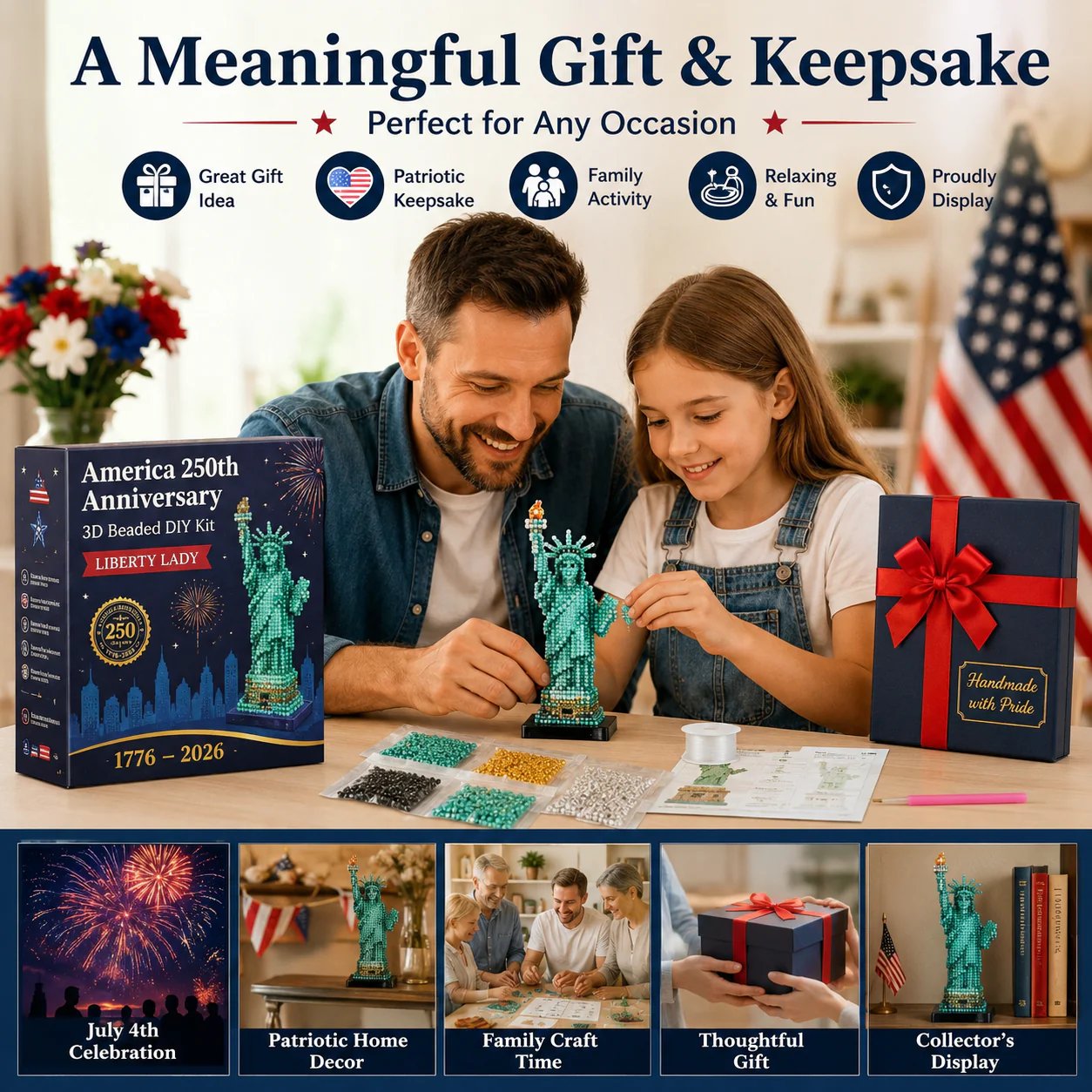 🔥LAST DAY 50% OFF - America 250th Anniversary 3D Beaded DIY Kit