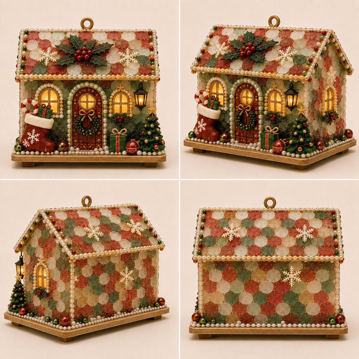 🏡DIY Glowing Coastal Glass-Style Christmas Cottage Kit Collection 💕