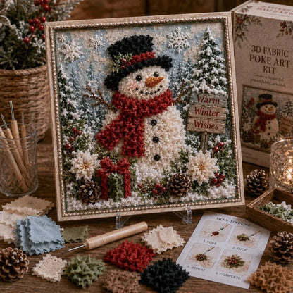 🎄🧵 Premium 3D Christmas Fabric Poke Art Kit