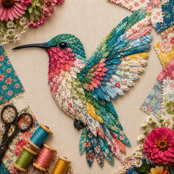 ✨3D Patchwork Bird DIY Craft Kit – Create a Layered Fabric Bird Worth Displaying