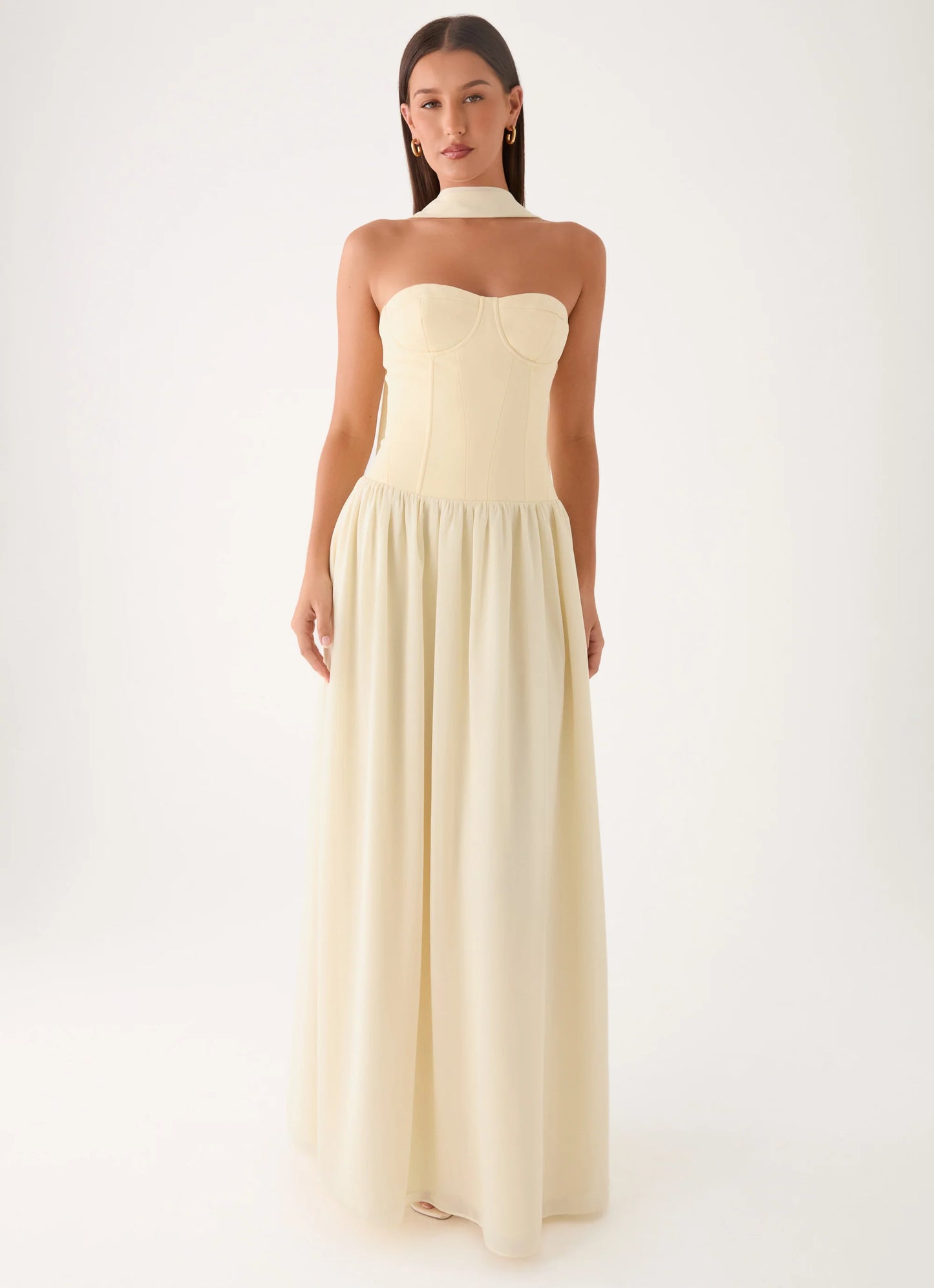 Elianah Scarf Maxi Dress - Yellow