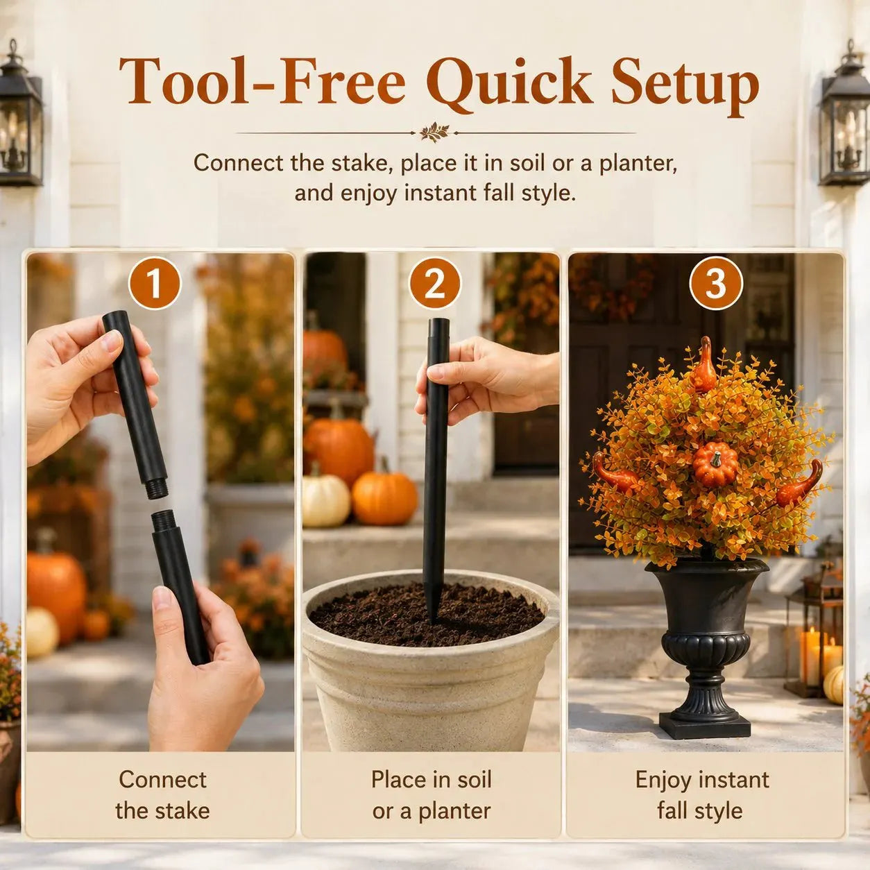 🔥 Last Day 49% OFF – Artificial Fall Pumpkin Tree Stakes