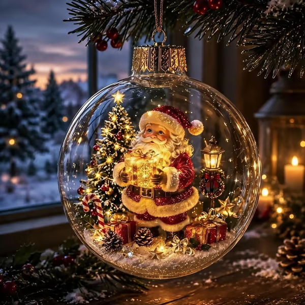🎄Glowing Christmas Diorama Ornament – A Tiny Winter World in Your Hands