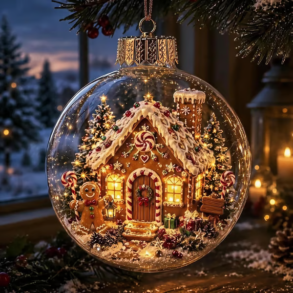 🎄Glowing Christmas Diorama Ornament – A Tiny Winter World in Your Hands
