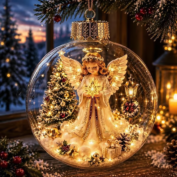🎄Glowing Christmas Diorama Ornament – A Tiny Winter World in Your Hands