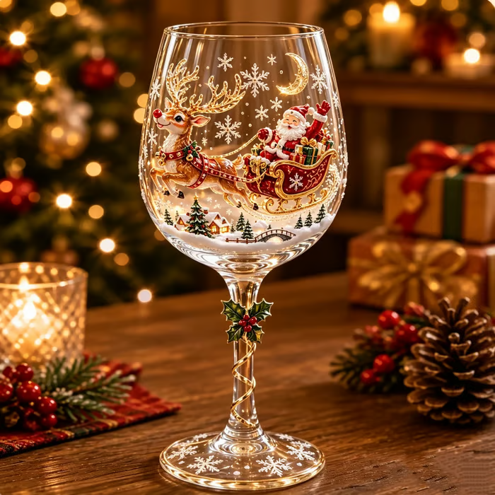🎁Christmas 3D Wine Glass Collection Gift Box Set✨