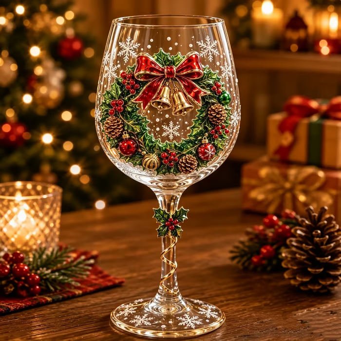 🎁Christmas 3D Wine Glass Collection Gift Box Set✨